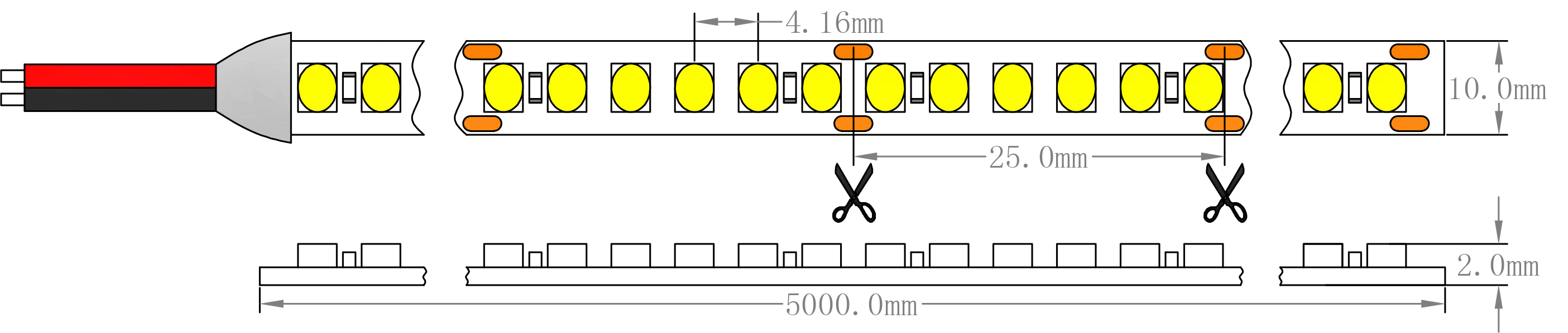 Dimens&atilde;o SMD1210-240LEs-24V